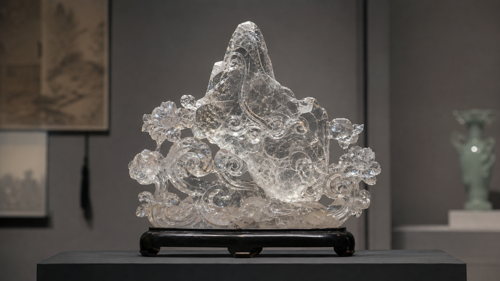 Illustrative Donghai crystal carved artwork
